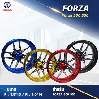 ล้อแม็ก HOLA RACING กล่องดำ RACING HL FORZA FORZA 300-350 ADV350, XMAX300  เจาะก้าน หน้า 3.50-15 หลัง 4.00-14 เลือกสีได้