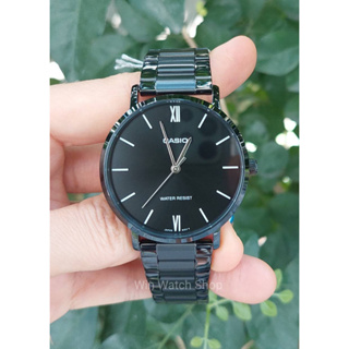 นาฬิกา Casio รุ่น MTP-VT01B-1B นาฬิกาผู้ชาย สายแสตนเลสสีดำ หน้าปัดดำ- ของแท้ 100% รับประกันสินค้า 1 ปีเต็ม