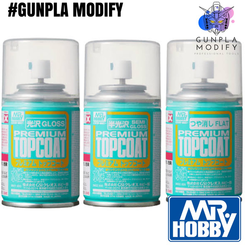 MR.PREMIUM TOPCOAT (GLOSS, SEMI-GLOSS, FLAT) สเปรย์เคลียร์สูตรน้ำกระป๋องขนาด 37 ml