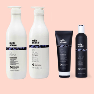 Milk shake icy blond 250 300 1000 ml.แชมพู ครีมนวดผม กลุ่มผลิตภัณฑ์ milk_shakeไอซี่บลอนด์ เหมาะสำหรับ ผมบลอนด์สว่างมาก