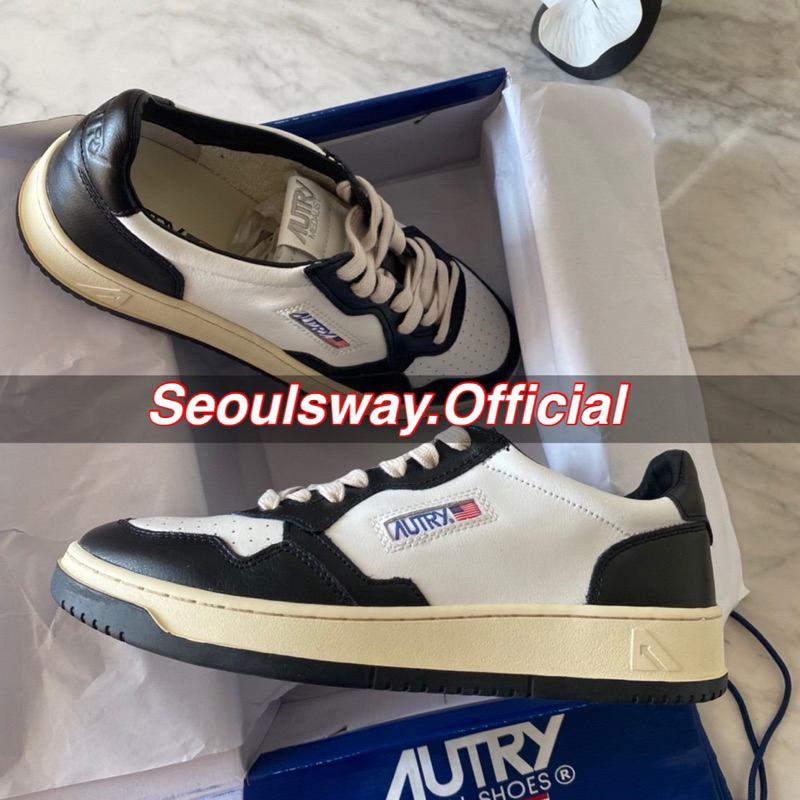 ของแท้100% รองเท้า AUTRY Medalist Two-Tone Leather Sneakers