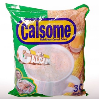 ธัญญาหารปรุงสำเร็จผสมข้าวโพด  Calsome เครื่องดื่มธัญพืช ซีเรียล ข้าวโพด 1ห่อมี30ซอง (缅甸特产：玉米绿麦片一袋30小包）