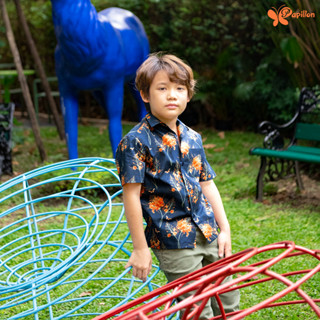 Kids Oversized Summer Shirt เสื้อฮาวายทรง Oversized มาพร้อมกระเป๋าด้านซ้ายผ้า Light Cotton 100% เนื้อผ้าบางเบา เนียนนุ่ม