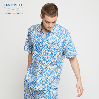 DAPPER x LEISURE PROJECTS เสื้อเชิ้ตพิมพ์ลาย Mosaic Tile Print สีฟ้า (BCSD1/122TP)