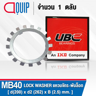 MB40 UBC แหวนจักร / พับล็อค ขนาด 200x262x2.5 มม. ( LOCK WASHER AW40) Lockwasher MB 40