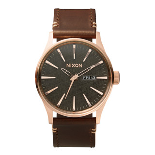 Nixon Sentry Leather RoseGold/Brown (NXA1052001-00) นาฬิกาข้อมือผู้ชาย สีโรสโกล์ด/น้ำตาล