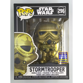 Wondrous Convention 2021 Funko Pop Star Wars - Stormtrooper [Chrome สีทอง] #296