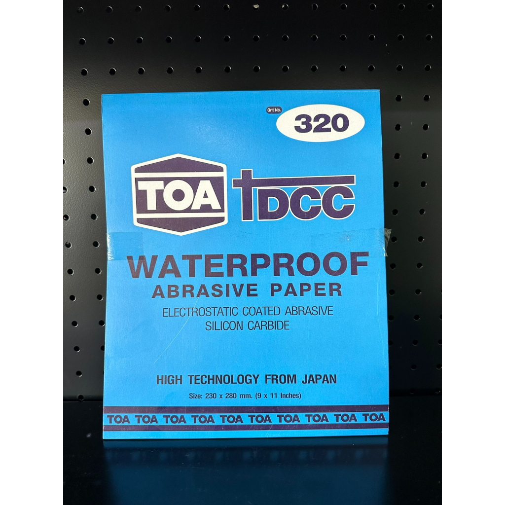 TOA กระดาษทรายน้ำทีโอเอ DCC (พับฟ้า) ขัดสีรถ งานสีรถยนต์ Waterproof Sandpaper **ราคาต่อ 1 แผ่น**