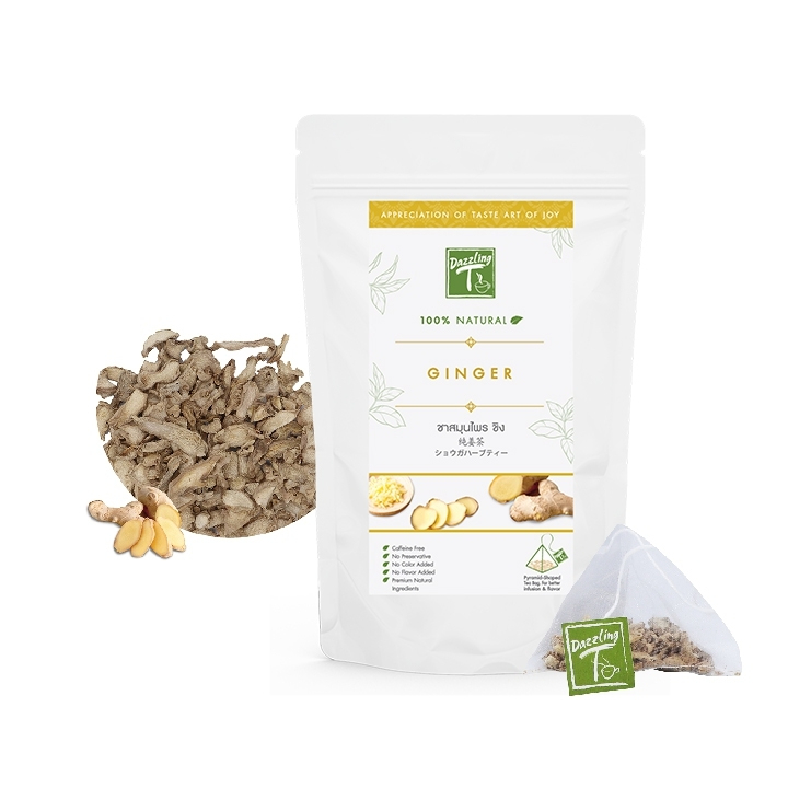 ชาสมุนไพรขิง Ginger Herbal Tea 12x2.0 g. Tea Bags ชาสมุนไพร ขิง ชาไทย dazzling-t สะอาด ปลอดภัย