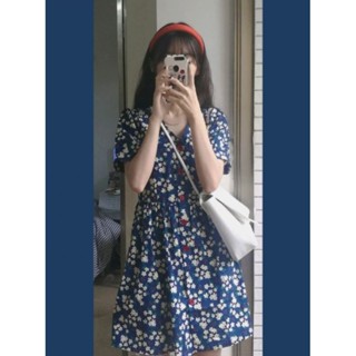 พร้อมส่ง 📌 Daisy cherry dress มินิเดรสลายดอกผ้าคอตตอน peonies store