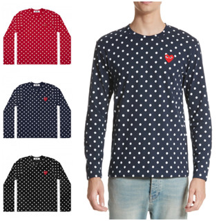 [พร้อมส่ง] เสื้อยืดแขนยาว Play Comme Des Garcons ลาย Ploka Dot ของแท้จากญี่ปุ่น