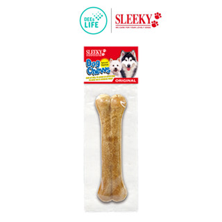SLEEKY หนังวัวขัดฟันหมาอัดรูปทรงกระดูก ขนาด 6.5 นิ้ว แพ็ค1ชิ้น