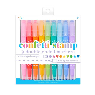 ปากกาเมจิก confetti stamp double-ended markers เซต 9 แท่ง