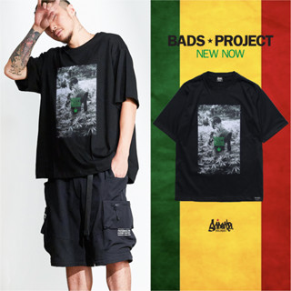 Just Say Bad ® Oversize รุ่น Happy Green ( แบบผ่าข้าง ) สีดำ เสื้อตัวใหญ่ แขนสั้น M L OS