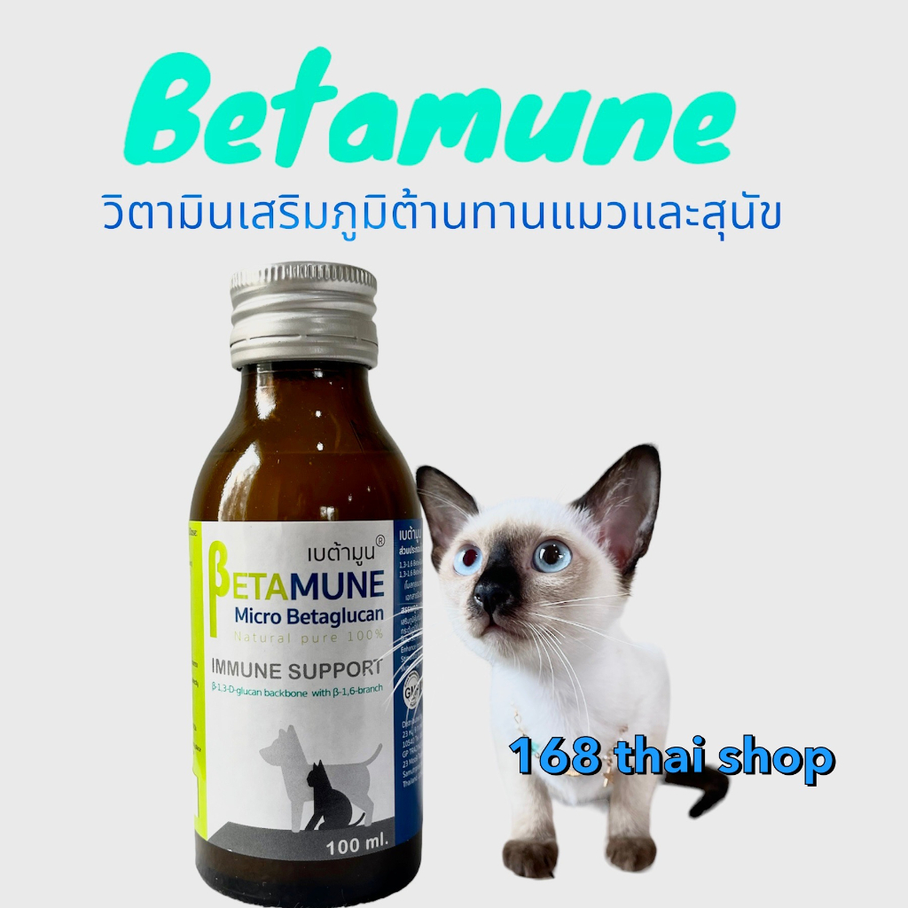 🚚ส่งไว ✅สินค้าใหม่ betamune micro betaglucan เบต้ามูนวิตามินกระตุ้นภูมิสุนัขและแมว ผลิตจากเบต้ากลูแคนโมเลกุลเล็ก