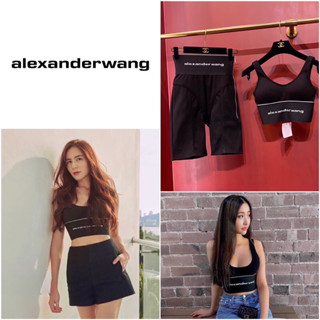 ชุดเซ็ต ALEXANDER WANG SPORT BRA WITH LOGO ELASTIC BIKER SHORT