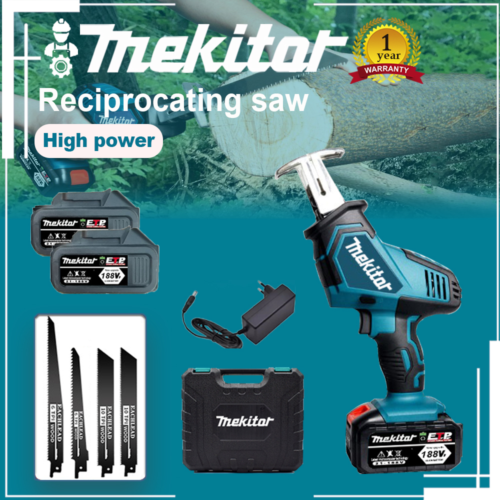 Mekitor 88VF / 188VF / 288VF เลื่อยลูกสูบไร้สายพร้อมใบมีด 4 ใบสำหรับตัดสวนโลหะไม้