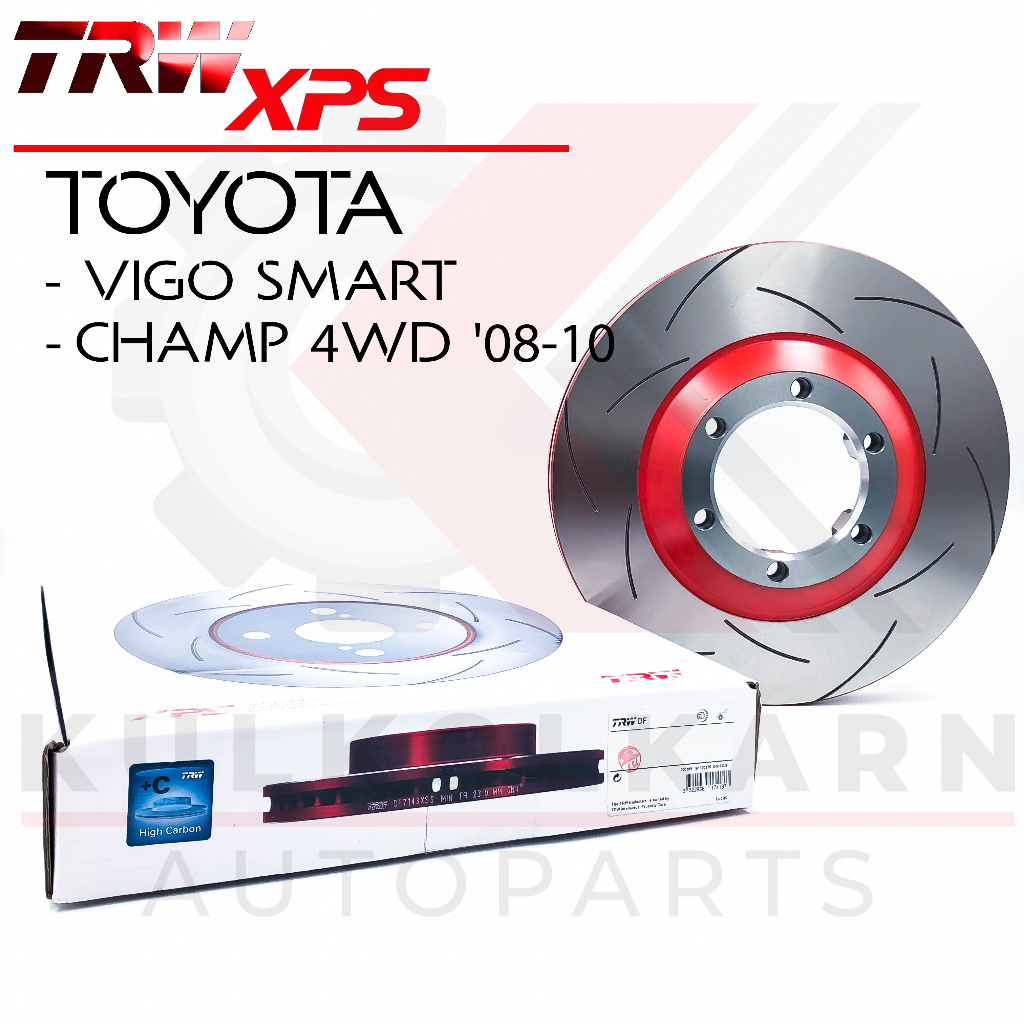 TRW จานเบรคหน้า รุ่น XPS TOYOTA VIGO SMART, CHAMP 4WD '08-10 (ใส่แทนของเดิมได้ทันที) (DF7461XSS)