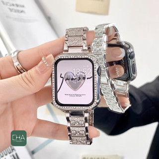 สายเหล็ก เเบบ เพชร มาใหม่ กับ Watch 8 ultra 7 6 5  Size 40/41mm 44/45/49mm สายนาฬิกา สาย iwatch SEA