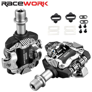 Racework บันไดคลีทจักรยาน Paddle Spd Cleats Self-Locking สำหรับจักรยานบันไดแบริ่ง Mtb แป้นเหยียบจักรยานเสือภูเขา