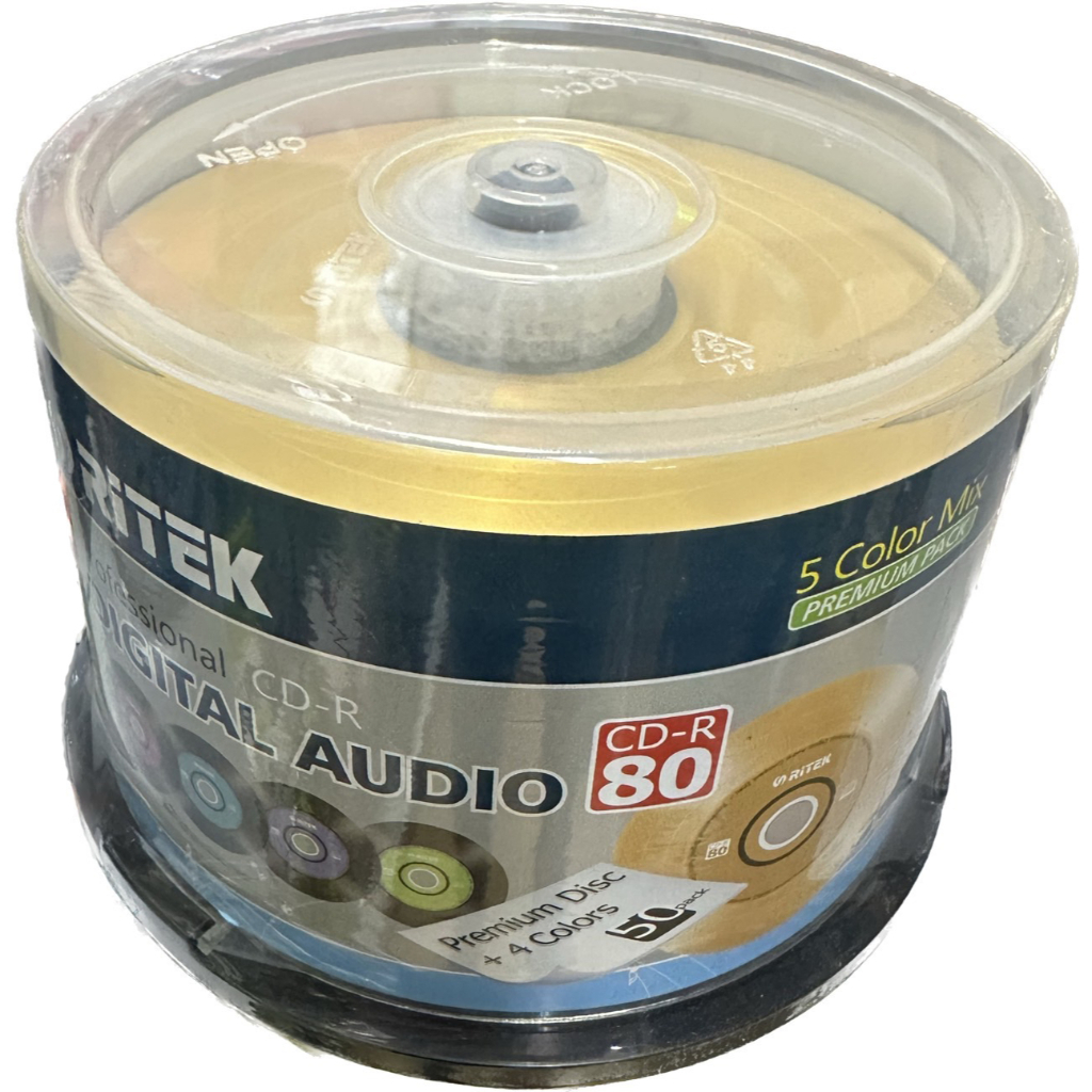 CD-R AUDIO RITEK  ขนาดความจุ 700MB. แพ็ค 50 แผ่น
