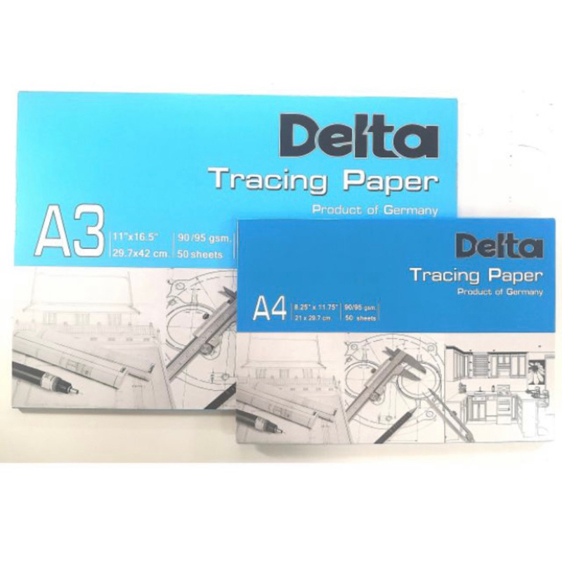 กระดาษไขเขียนแบบ “Delta” หนา 90/95 แกรม ชนิดแผ่นไม่มีกรอบ (A4, A3)