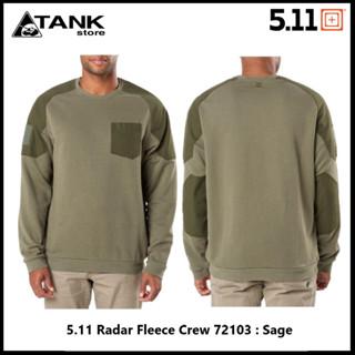 5.11 Tactical Radar Fleece Crew 72103 เสื้อสเวตเตอร์ ผ้าฝ้ายผสมโพลีเอสเตอร์ เพื่อความอบอุ่น สามารถติดเครื่องหมายที่แขนเสื้อได้