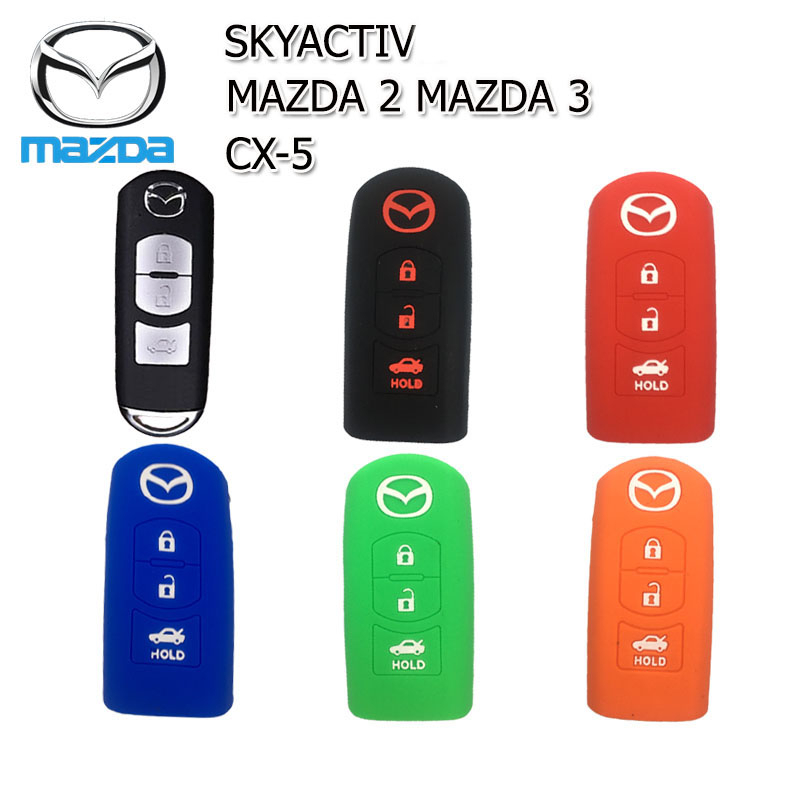 ปลอกกุญแจรีโมทรถยนต์มาสด้า Mazda Skyactiv/Mazda 2/3 รุ่น 3ปุ่ม เคสซิลิโคนหุ้มรีโมทกันรอย ซองใส่รีโมทกันกระแทกยางหนานุ่ม