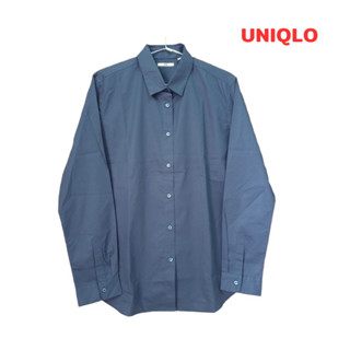 Uniqlo(XL) เสื้อเชิ้ตแขนยาว สีเทาเข้ม