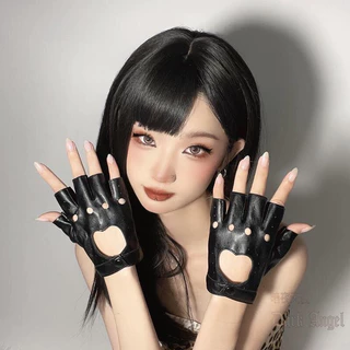 A12 👾พร้อมส่งจากไทย ถุงมือหนังเปิดนิ้ว มีสีดำ/ขาว/เงิน/ชมพู ราคาต่อ 1 คู่นะคะ 🫶🏻
