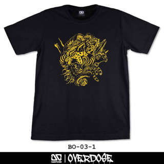 Overdose T-shirt เสื้อยืดคอกลม สีดำ รหัส BO-03-1(โอเวอโดส)