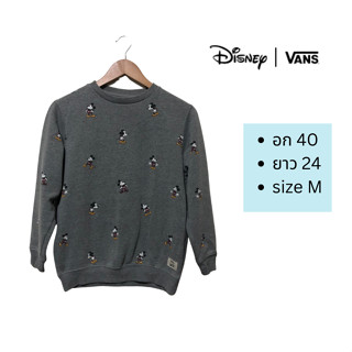 Vans x Disney (Mickey mouse)เสื้อแขนยาว  sweater jumper สีเทา size M ของแท้