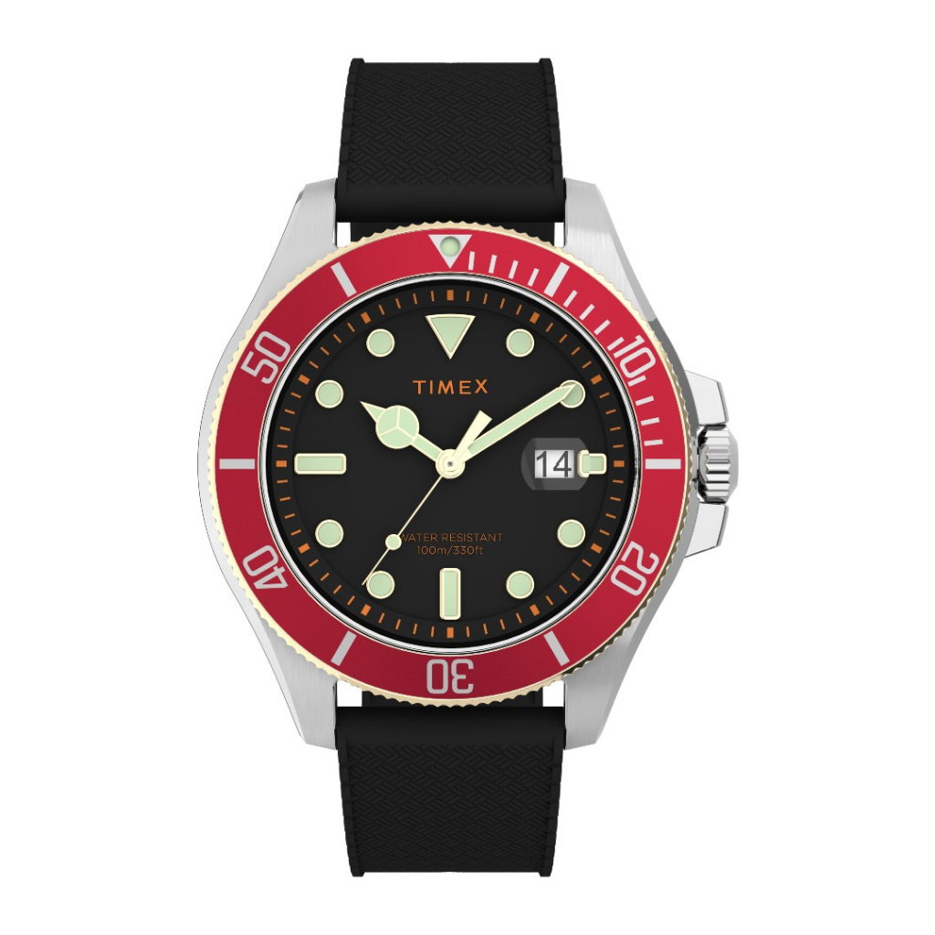 Timex TW2V27300 HARBORSIDE COAST นาฬิกาข้อมือผู้ชาย สีดำ หน้าปัด 43 มม.