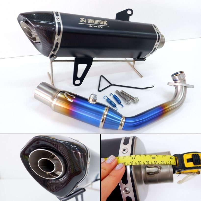 ท่อXmax300 ปี(17- 23) ตรงรุ่น Akrapovic แถมจุกลดเสียง xmax300 ปลายท่อคาร์บอนเคฟล่าแท้ โลโก้เลเซอร์ ส