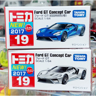 sh โมเดลรถฟอร์ดจีทีโทมิก้าขนาดเล็ก Tomica No.19 First Lot Ford GT Concept 1 คู่ 2 สี ความยาวรถประมาณ 6.5 ซม ใหม่กล่องสวย