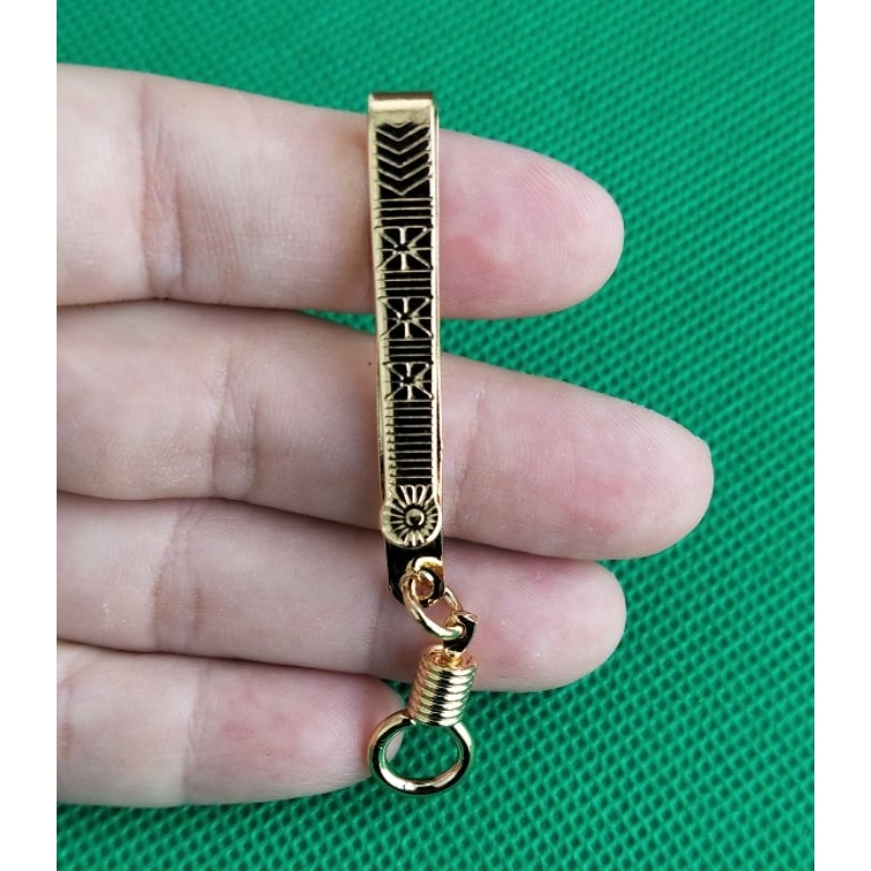 แหนบห้อยพระ สีทอง  <ตะขอเกลียวหมุน> (( สแตนเลสแท้ สีทอง 1ชิ้น )) แข็งแรง ทนทาน🔸มีหลายลายให้เลือก - รูปที่ 6