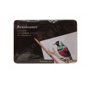 (KTS)สีไม้ Renaissance เกรดอาร์สติส 48สี กล่องเหล็ก