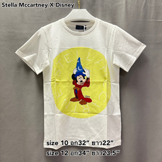 Stella Mccartney x Disney 10 12 tee t-shirt Mickey Mouse เสื้อยืด เสื้อแขนสั้น เสื้อสีขาว มิกกี้ เมาส์ ของแท้