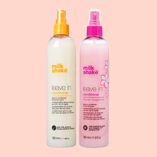 Milk shake leave in 350 ml.ทรีทเม้นเนื้อสเปรย์สูตรใหม่ กลิ่นดอกไม้ ใช้บำรุงเส้นผมแบบไม่ต้องล้างออก