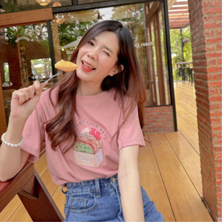 Jarikashop - เสื้อยืดลายขนมปังแซนวิช ( งานป้าย.. Jarika ) ( จ124 )