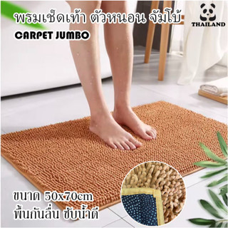 พรมเช็ดเท้า พร้อมเช็ดเท้านาโน พรมตัวหนอน 50x70 cm จัมโบ้ กันลื่นดักฝุ่น หนาใหญ่ ซับน้ำได้