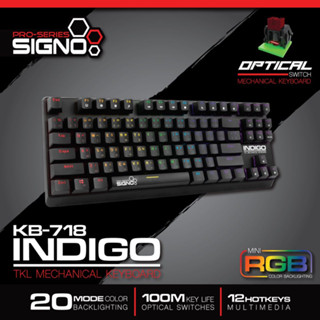 SIGNO Pro-Series KB-718 INDIGO Mechanical Gaming Keyboard (Optical SW  Red/Blue)