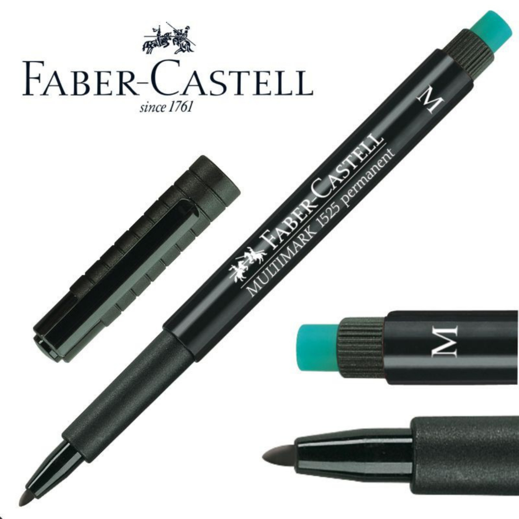 Multimark Permanent Faber Castell 1525 ปากกาเอนกประสงค์ กันน้ำ หัว S / F / M มาพร้อมหัวยางลบปากกา เขียนพลาสติก แก้ว ผ้า - รูปที่ 3