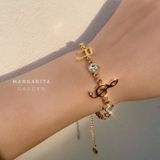 「 โค้ด ZJRP2 ลดทันที 45.- | ช้อปขั้นต่ำ 300.- 」 Margarita “Music Lover” Stainless Bracelet