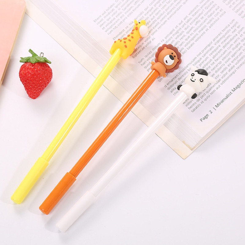 ปากกาเจล สัตว์น่ารัก ขนาด0.38 หมึกสีดำ พร้อมส่ง