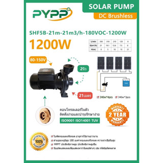 ปั้มน้ำหอยโข่งPYPP  DC 1200w 1HP