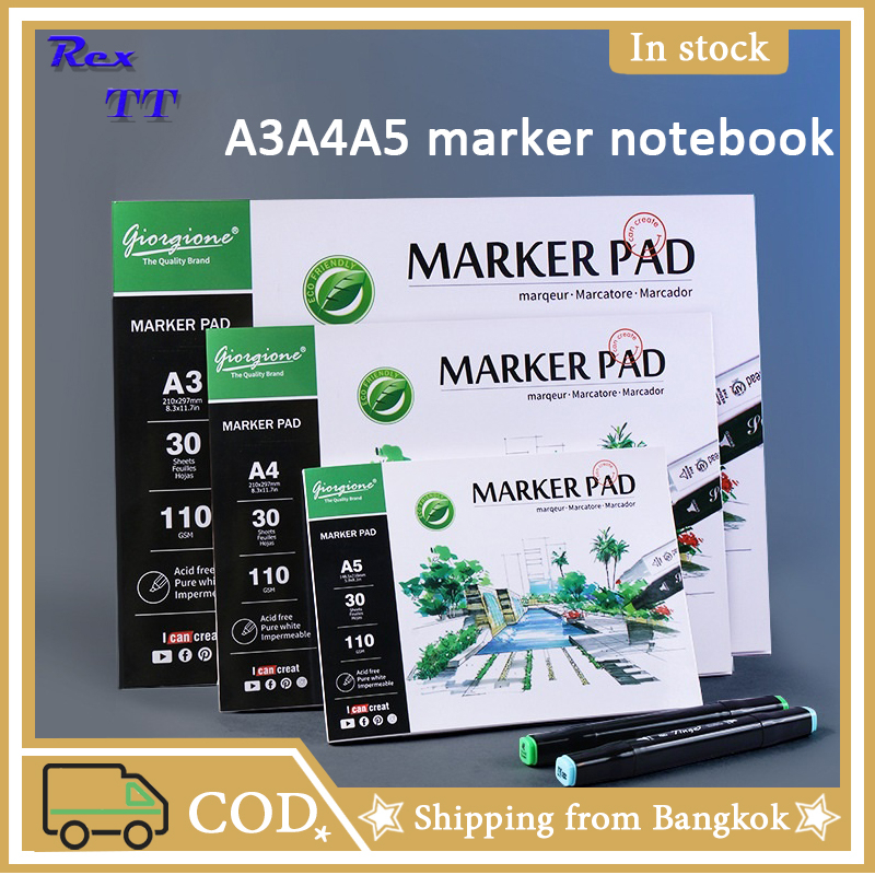 marker pen drawing book 30 Sheet A3/A4/A5 Professional Marker Paper Spiral Sketch Notepad Book Paint
