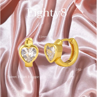 พร้อมส่ง!!ต่างหูห่วง2รุ่น Sweet Heart &amp; Simple Diamond งานBrass+ชุบ18k