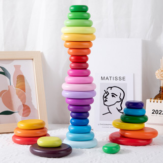 Rainbow  Stacking Stone ของเล่นเรียงซ้อนหิน มอนเตสซอรี่