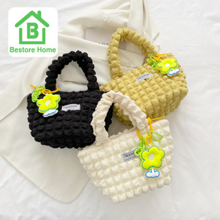 BestoreHome กระเป๋าถือ มีซิป แบบคล้องแขน แฟชั่น สไตล์เกาหลี สุดฮิต